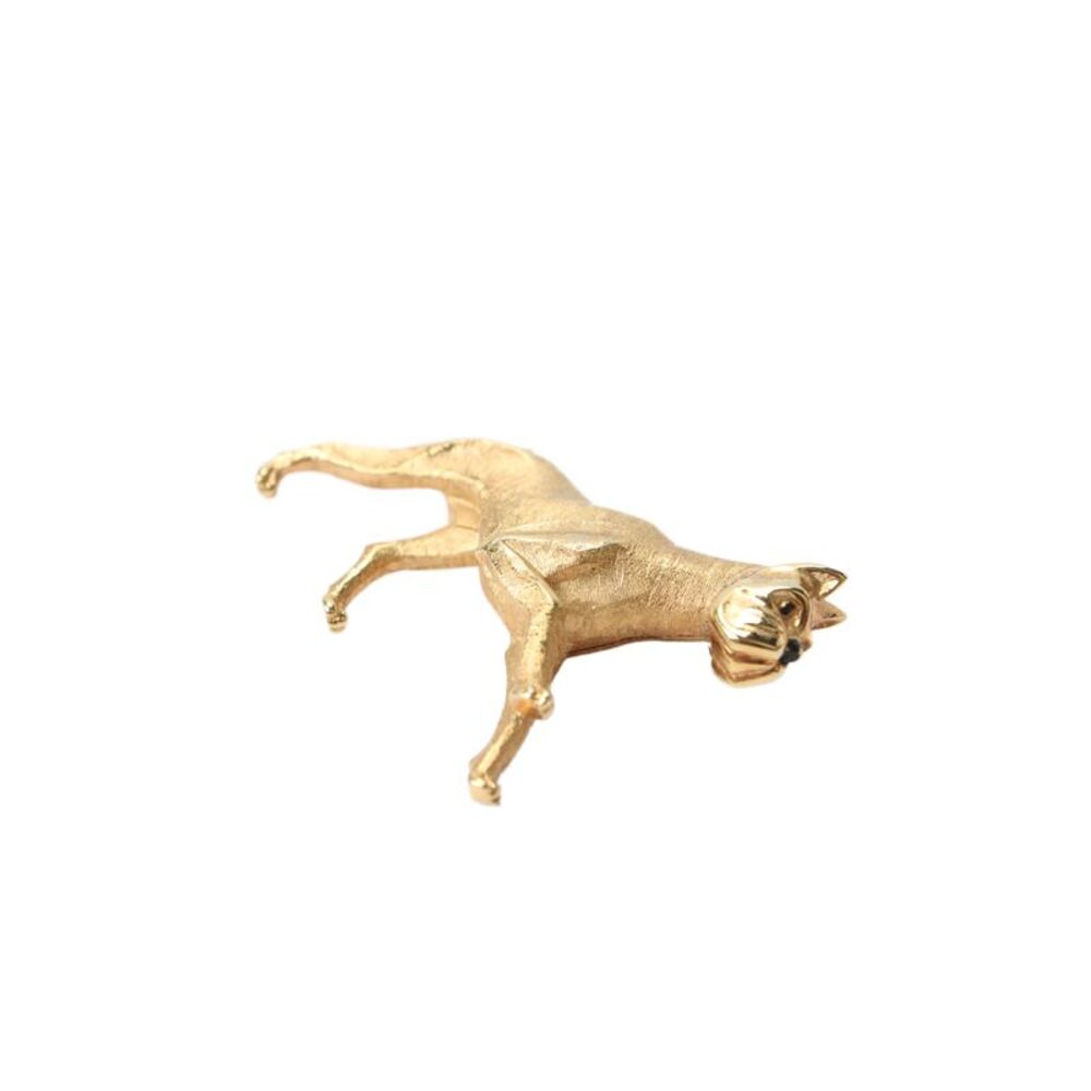 Boucher Womens Vintage Gold Plated Boxer Dog Brooch 2" - Picture 3 of 5